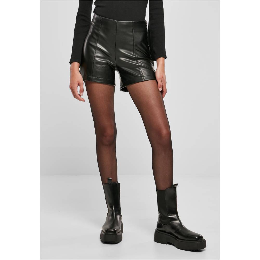 Urban Classics - Synthetic Leather Kurze Hose - Schwarz